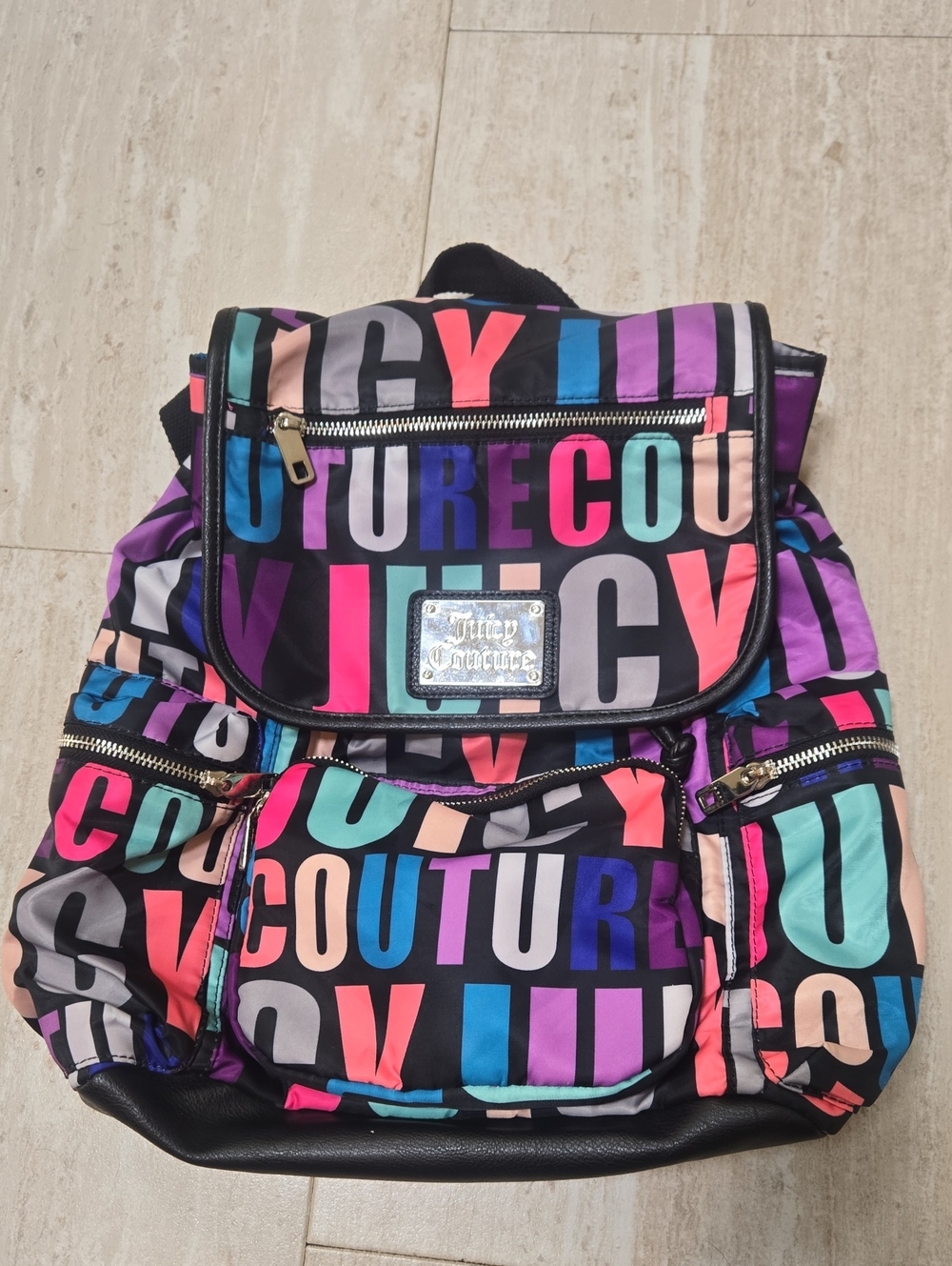 Juicy Couture Multi-Color Signature Multi-Zipper Backpack